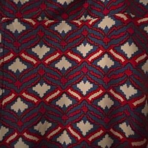 LuLaRoe Red and Blue Geometric Patterned Fabric
